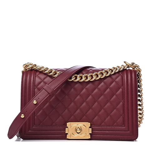 chanel calfskin quilted medium boy flap burgundy bloggers outfit ideas|Chanel flap bags.